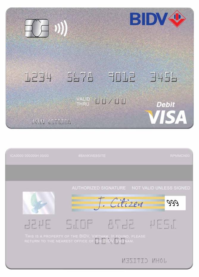 Vietnam BIDV visa debit card